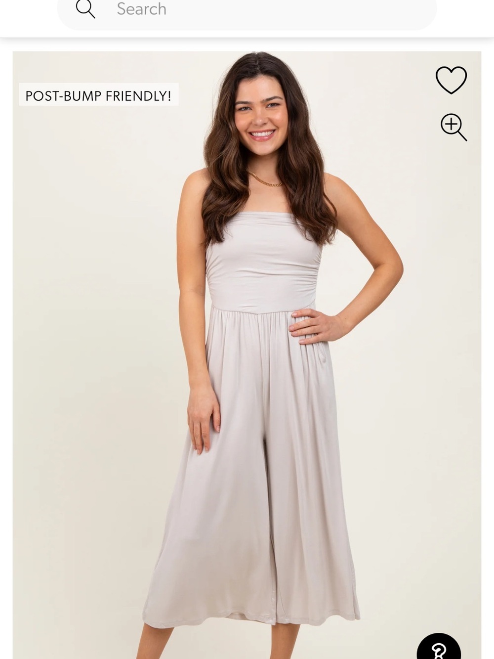 Elegant Strapless Maxi romper in Light Cream